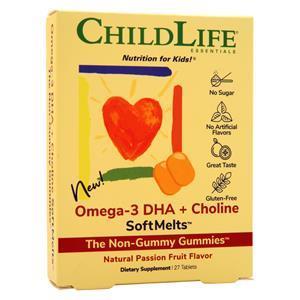 Childlife Omega-3 DHA + Choline SoftMelts Natural Passion Fruit 27 tabs