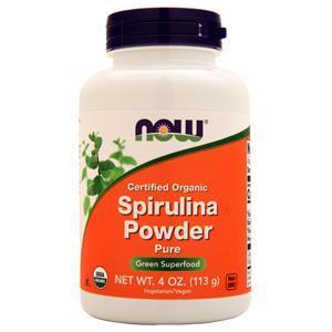 Now Spirulina Powder Pure Green Superfood - Certified Organic  4 oz