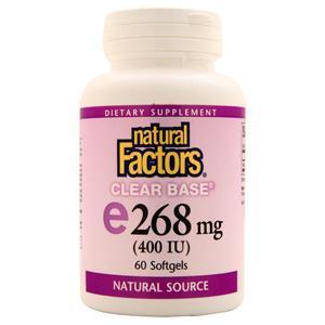 Natural Factors Clear Base E (268mg)  60 sgels