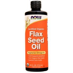 Now Flax Seed Oil (Certified Organic)  24 fl.oz