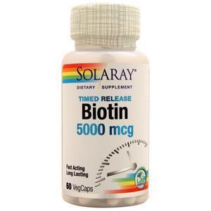 Solaray Biotin (5000mcg) (Two-stage, Timed-Release)  60 vcaps