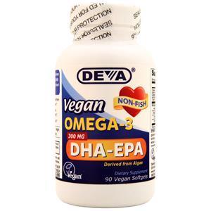 Deva Nutrition Vegan Omega-3 DHA-EPA (300mg) Non-Fish 90 sgels