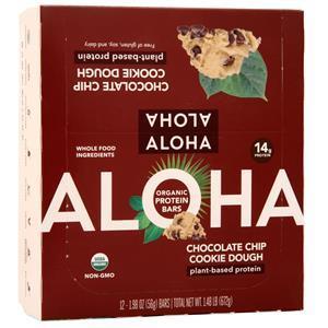Aloha Organic Protein Bar - Plant Based Chocolate Chip Cookie Dough 12 bars