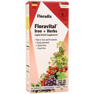 Gaia Herbs Floradix Floravital Iron + Herbs Liquid Herbal Supplement  23 fl.oz