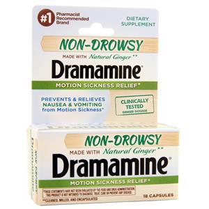 Dramamine Motion Sickness Relief Non-Drowsy 18 caps