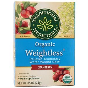 Traditional Medicinals Organic Herbal Diuretic Tea Weightless - Cranberry 16 pckts