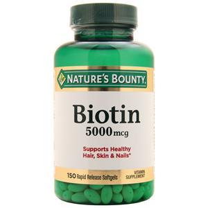 Nature's Bounty Biotin (5000mcg)  150 sgels