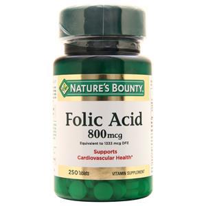 Nature's Bounty Folic Acid (800mcg)  250 tabs