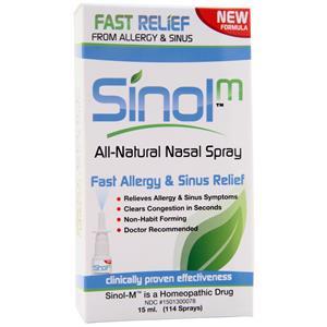 Sinol USA Sinol-M Fast Allergy & Sinus Relief - All Natural Nasal Spray  15 mL