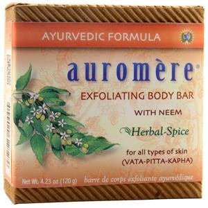 Auromere Exfoliating Body Bar with Neem Herbal-Spice 4.23 oz