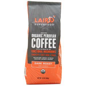 Laird Superfood Ground Organic Peruvian Coffee Dark Roast 12 oz