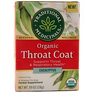 Traditional Medicinals Organic Seasonal Tea Throat Coat - Eucalyptus 16 pckts