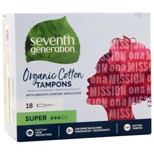 Organic Cotton Tampons Super with Applicator 18 count