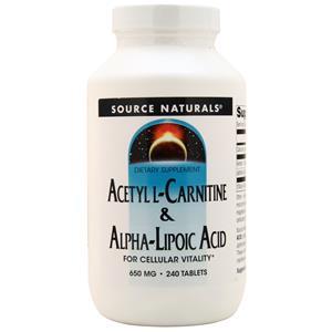 Acetyl L-Carnitine & Alpha-Lipoic Acid (650mg) 240 tabs