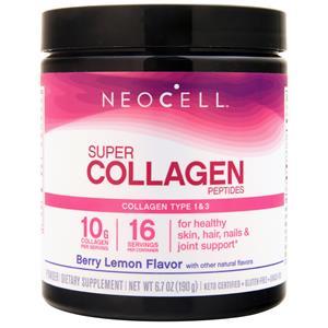 Super Collagen Peptides (Collagen Type 1&3) Berry Lemon 6.7 oz