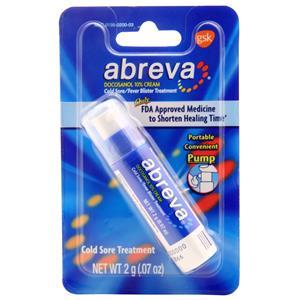 Abreva Cold Sore Cream Pump 2 grams