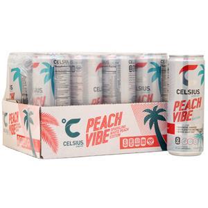 Celsius RTD Peach Vibe Sparkling White Peach - Carbonated 12 cans